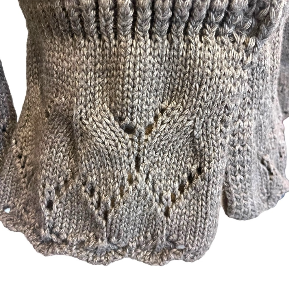 Bianco & Blue Wool Blend Tailored Lace and Bobble Chunky Cardigan in Grey - Picture 11 of 16
